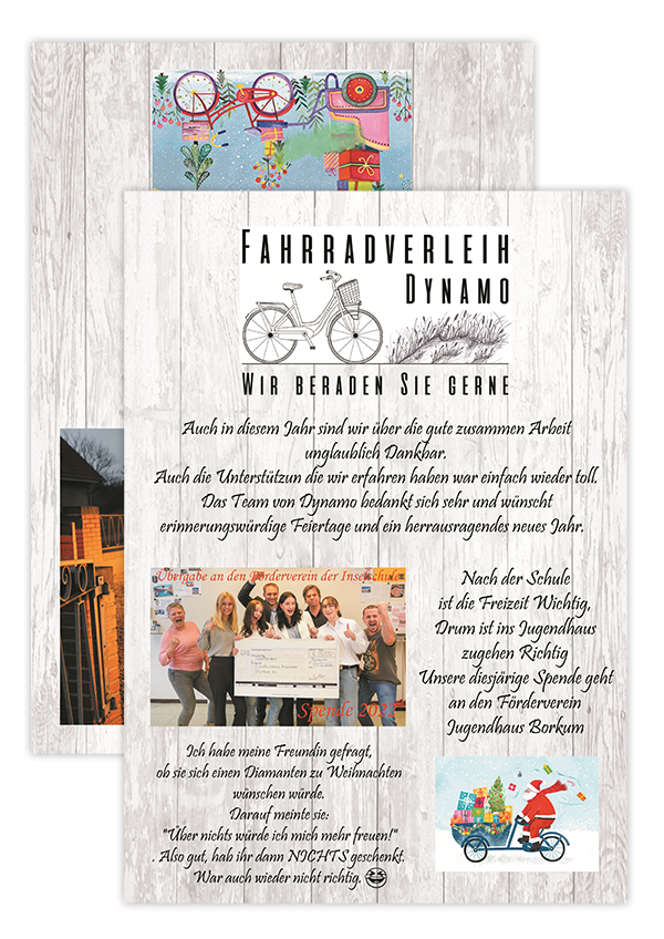 Weihnachtskarte und Spendenaktion 2023